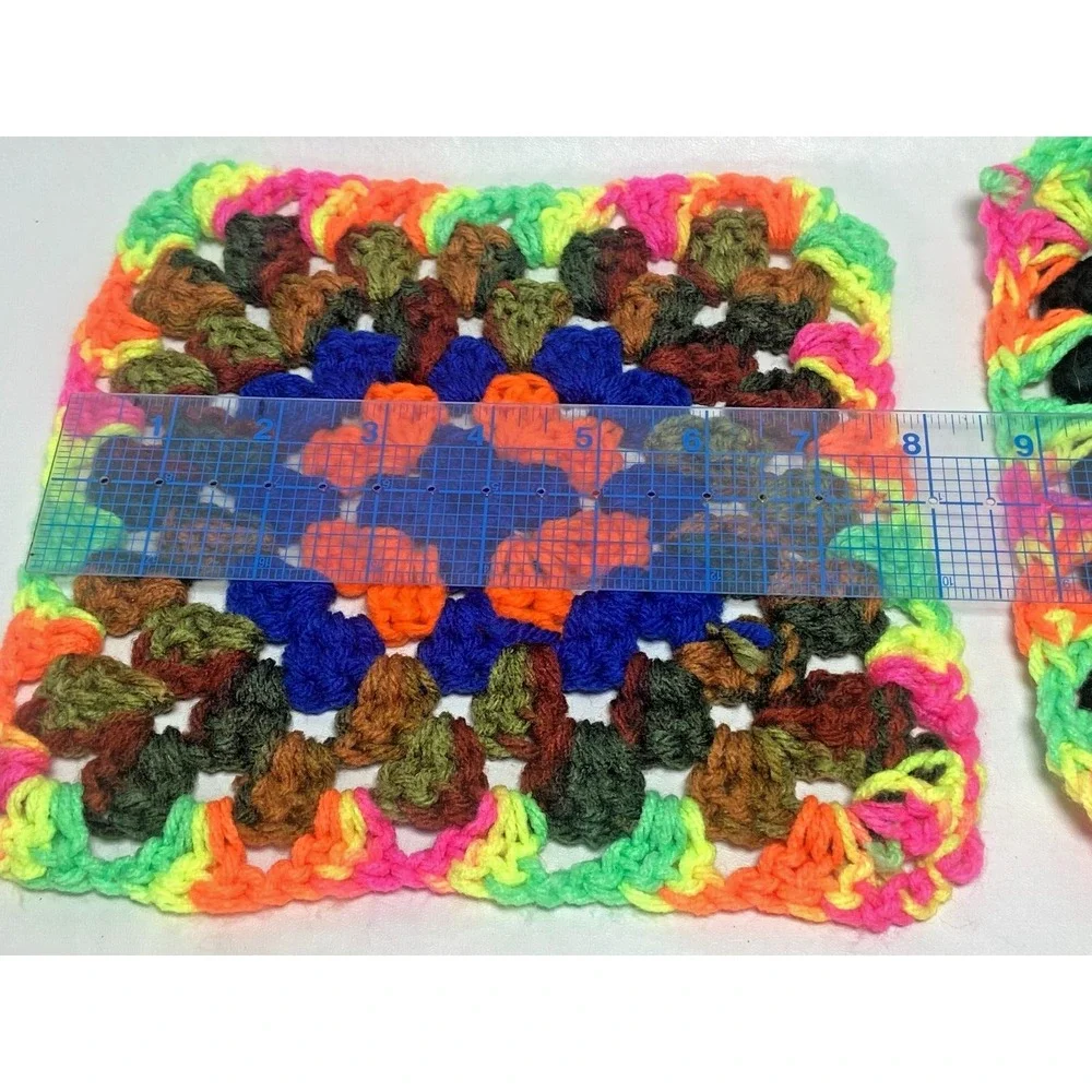 Lot of 4 VTG Handmade Crocheted Potholders Hot Pad Coaster Granny Cottage‎ Core